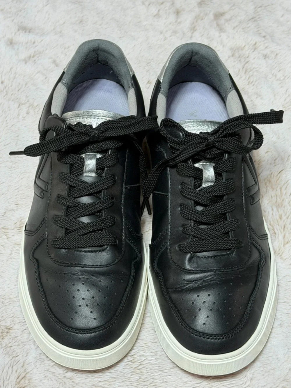 Women’s Vionic Kimmie Court Sneaker Black & Silver Leather 11W - Picture 11 of 16